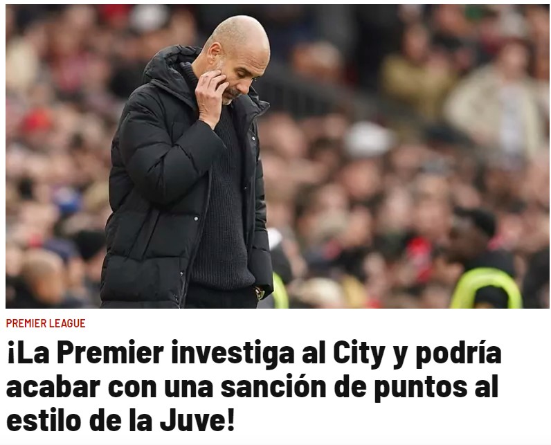 Marca: «Il Manchester City come la Juventus, rischia penalizzazione e retrocessione»