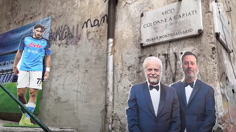 Le sagome del Napoli ai Quartieri