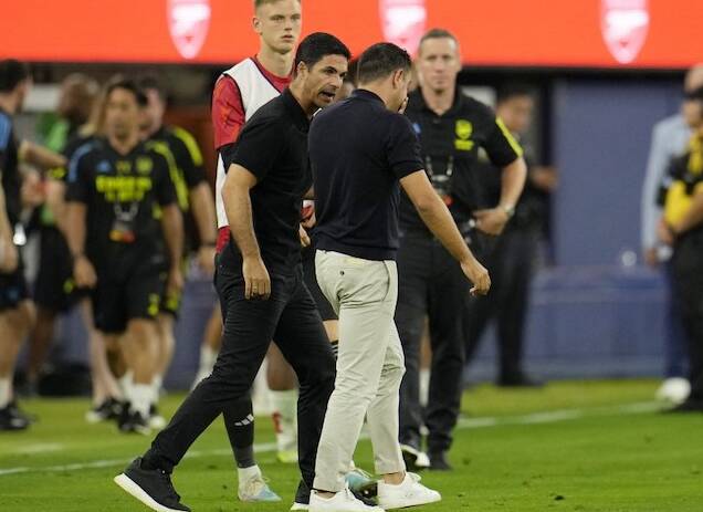 Lite Xavi Arteta per Barcellona-Arsenal 3-5. «Non è stata normale la loro intensità, era un’amichevole»