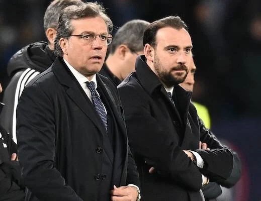 Giuntoli Manna De Laurentiis Napoli Kvaratskhelia e Vlahovic
