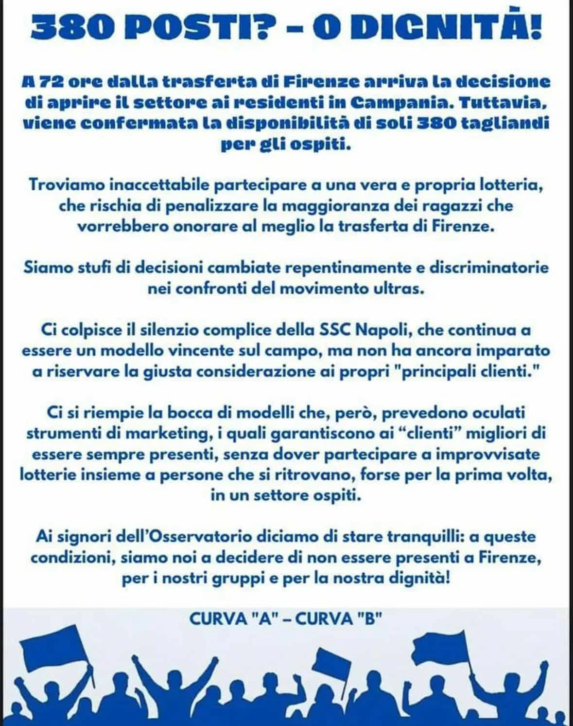 comunicato ultras 