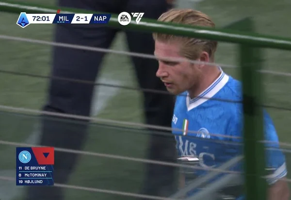Conte sostituisce De Bruyne sul 2 1 e il belga sembra mandarlo a quel paese VIDEO