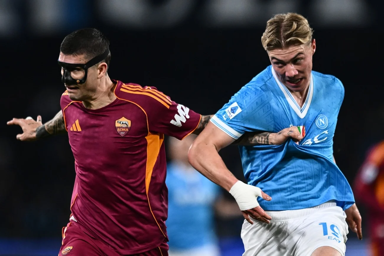 Napoli Roma 1 1, grande occasione per Spinazzola in apertura di secondo tempo (LIVE)