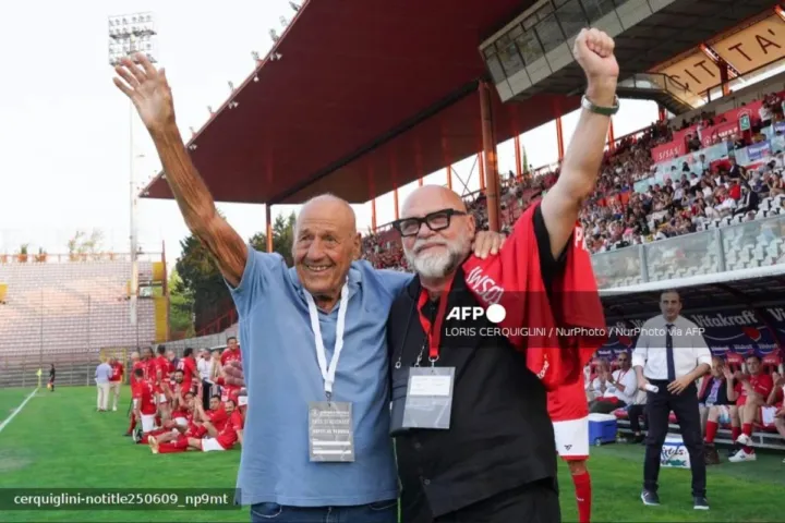 Giovanni Galeone allo stadio del Perugia