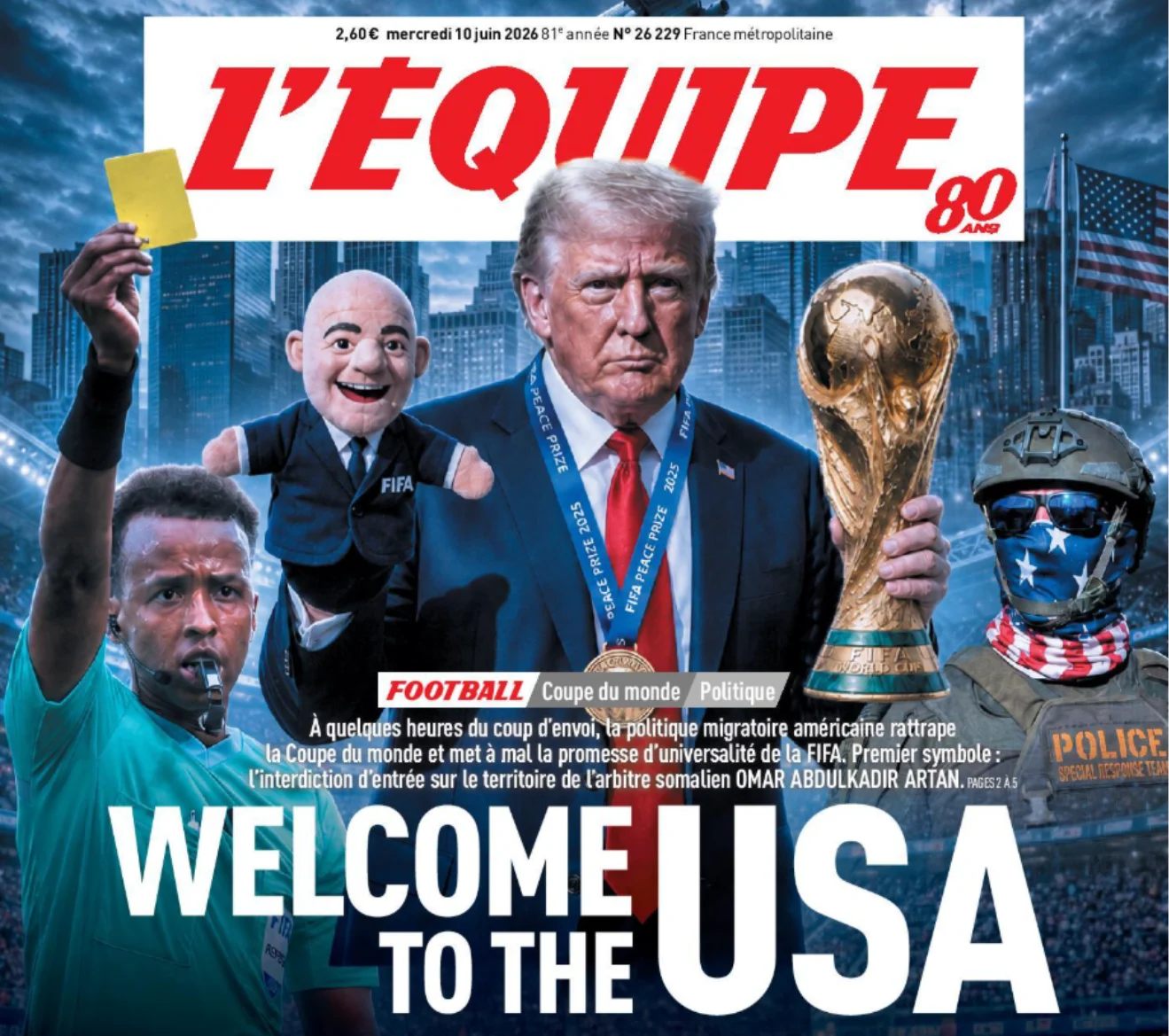 l8217equipe sbatte in prima pagina infantino burattino di trump da Ilnapolista.it l8217equipe sbatte in prima pagina infantino burattino di trump