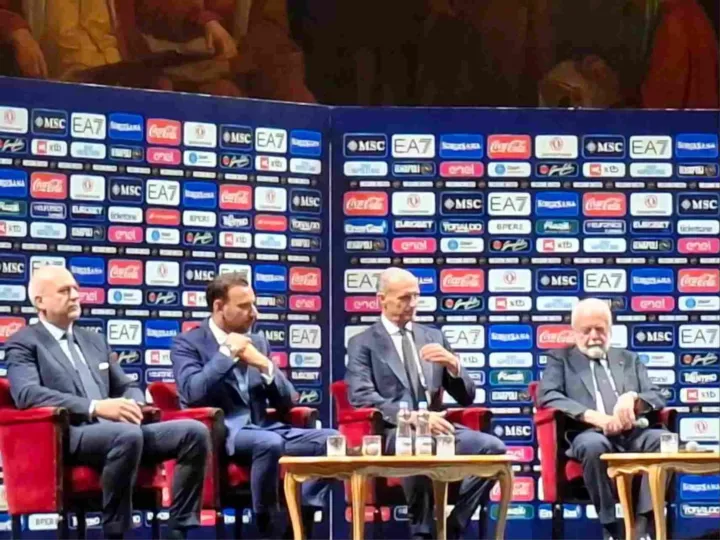 De Laurentiis, Allegri, Chiavelli e Manna alla conferenza di presentazione