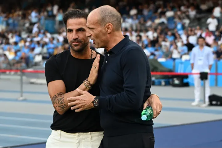 Allegri e Fabregas prima di Napoli Como
