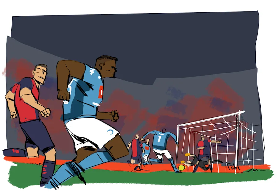 La furia di Allan, simbolo del Napoli La furia di Allan, simbolo del Napoli