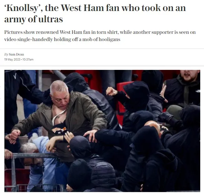 Knollsy, il tifoso “eroe” del West Ham che da solo ha protetto donne e bambini dagli ultras dell’Az